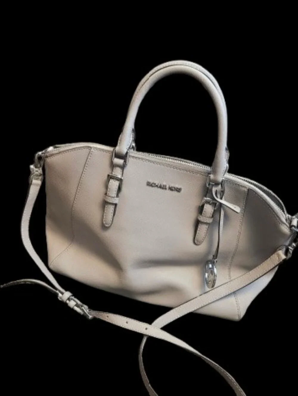NWT Michael Kors Ciara Pearl Gray Satchel